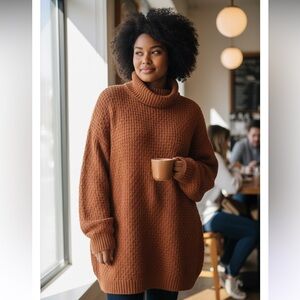 Terra & Sky Long Sleeve Dress in Rust